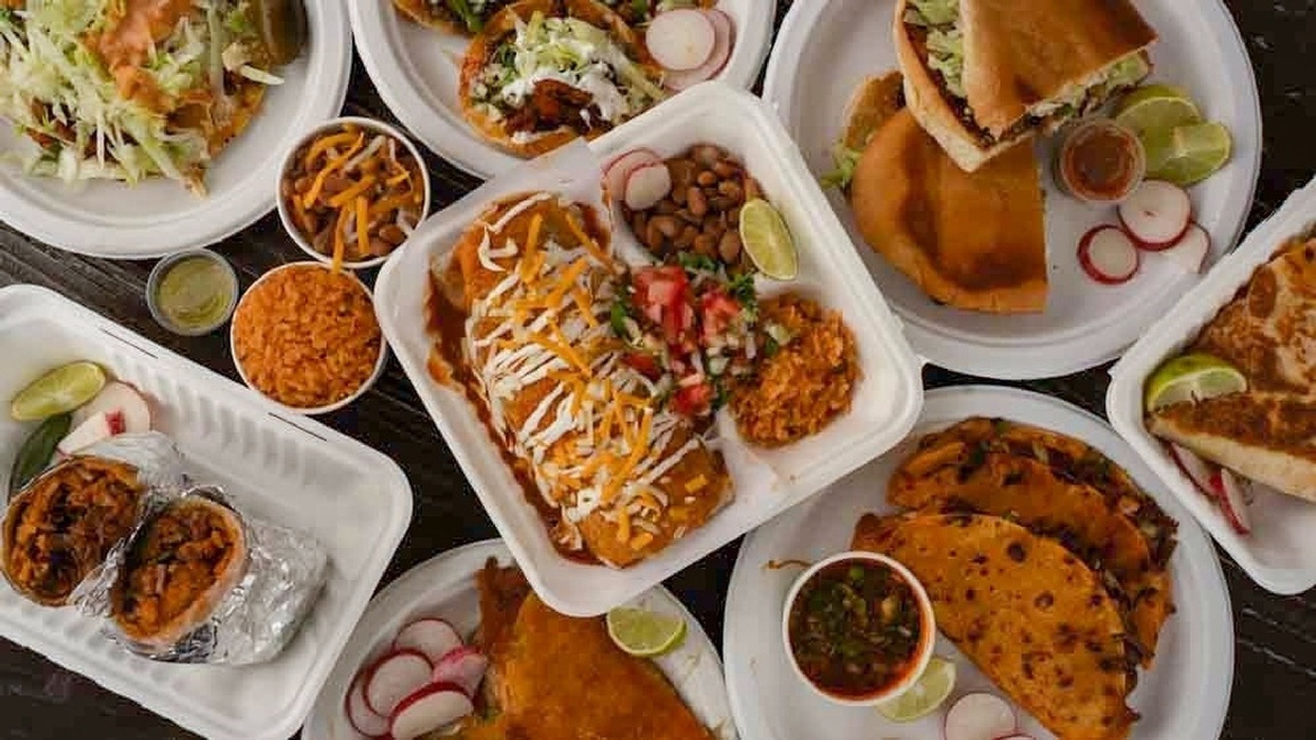 Dish composition of Taco Tom's Mexican dishes